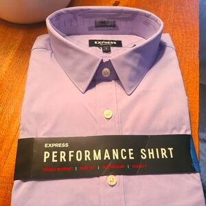 NWT Express Men's Lavender Performance Shirt - Slim Fit - Large - 16-16.5